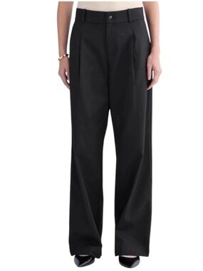 NWT Everlane wide leg high rise pleated trousers lyocell cotton blend size 4